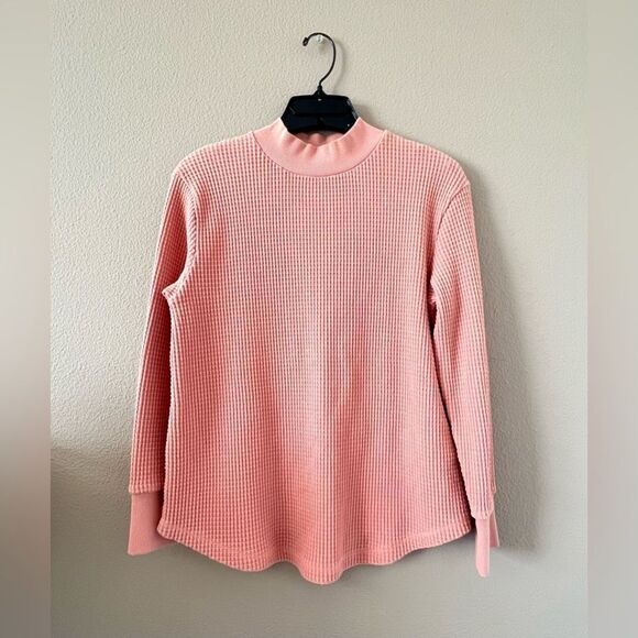Madewell Mockneck Waffle Sweatshirt Tee - Picture 1 of 8